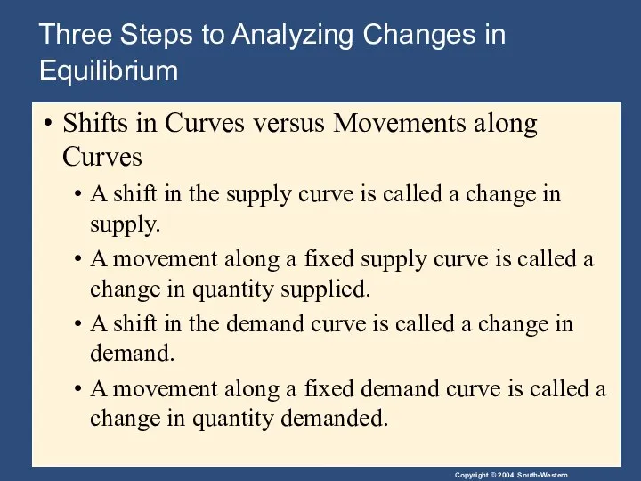 Three Steps to Analyzing Changes in Equilibrium Shifts in Curves versus