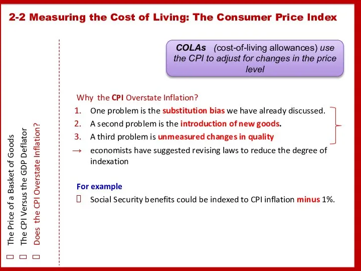 Why the CPI Overstate Inflation? One problem is the substitution bias