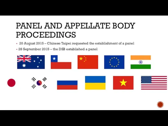PANEL AND APPELLATE BODY PROCEEDINGS 20 August 2015 – Chinese Taipei