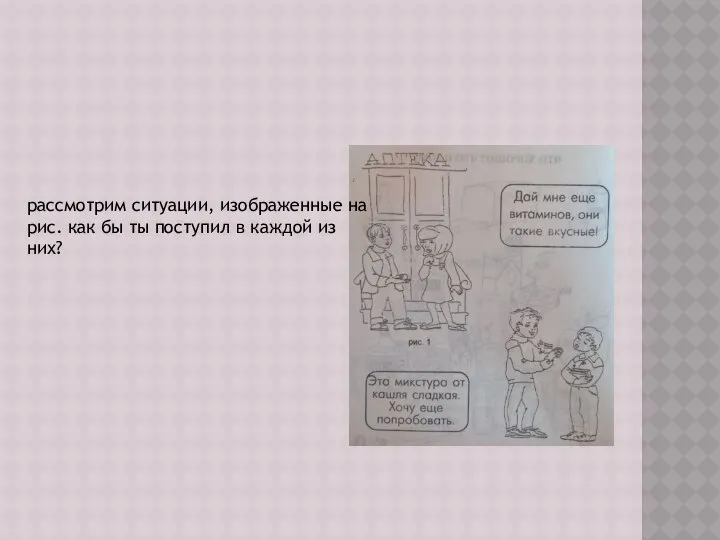 рассмотрим ситуации, изображенные на рис. как бы ты поступил в каждой из них?