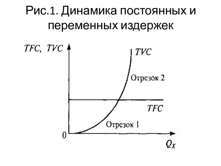 Рис.1. Динамика постоянных и переменных издержек