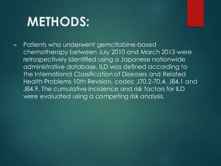 METHODS: Patients who underwent gemcitabine-based chemotherapy between July 2010 and March