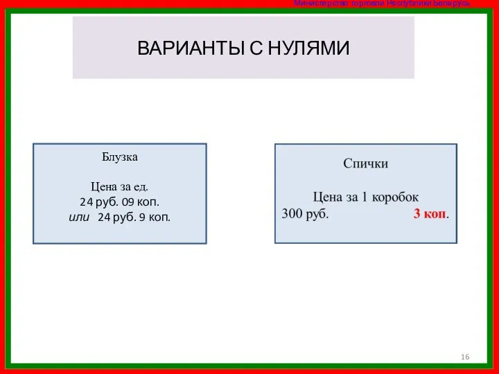 ВАРИАНТЫ С НУЛЯМИ Блузка Цена за ед. 24 руб. 09 коп. или 24 руб. 9 коп.