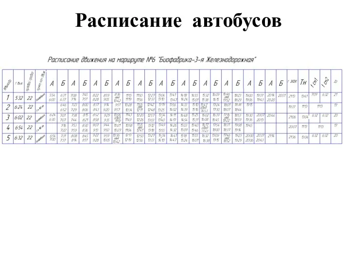 Расписание автобусов