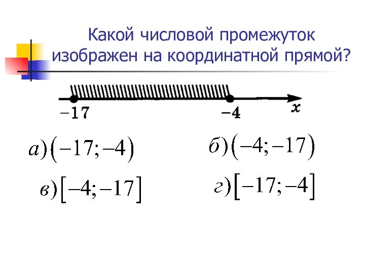 Какой числовой промежуток изображен на координатной прямой?