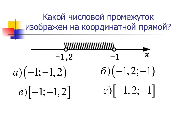 Какой числовой промежуток изображен на координатной прямой?