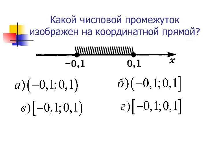 Какой числовой промежуток изображен на координатной прямой?