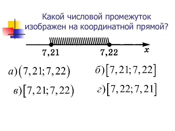 Какой числовой промежуток изображен на координатной прямой?