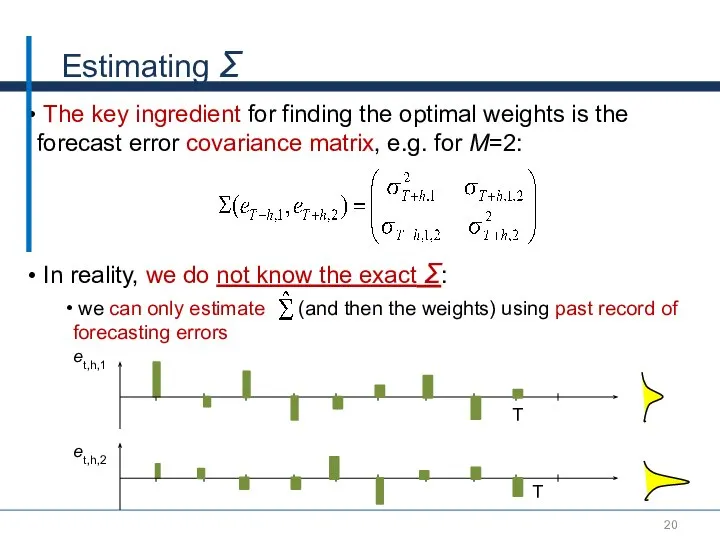 Estimating Σ The key ingredient for finding the optimal weights is