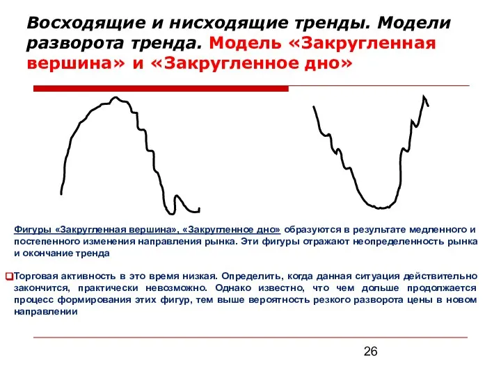 Фигуры «Закругленная вершина», «Закругленное дно» образуются в результате медленного и постепенного