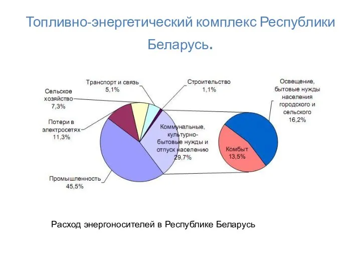 Топливно-энергетический комплекс Республики Беларусь. Расход энергоносителей в Республике Беларусь