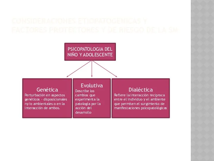 CONSIDERACIONES ETIOPATOGENICAS Y FACTORES PROTECTORES Y DE RIESGO DE LA SM