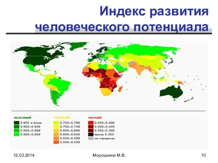 Индекс развития человеческого потенциала chtogdekogda.in.ua 12.03.2014 Морошкина М.В.