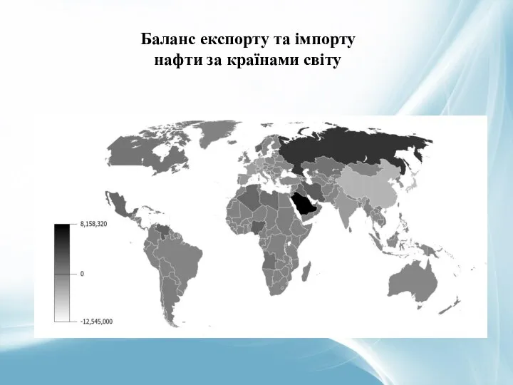 Баланс експорту та імпорту нафти за країнами світу