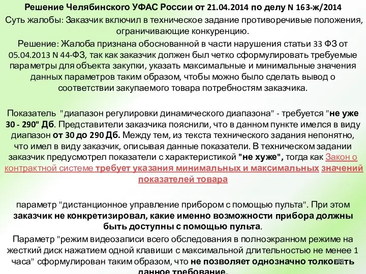 Решение Челябинского УФАС России от 21.04.2014 по делу N 163-ж/2014 Суть