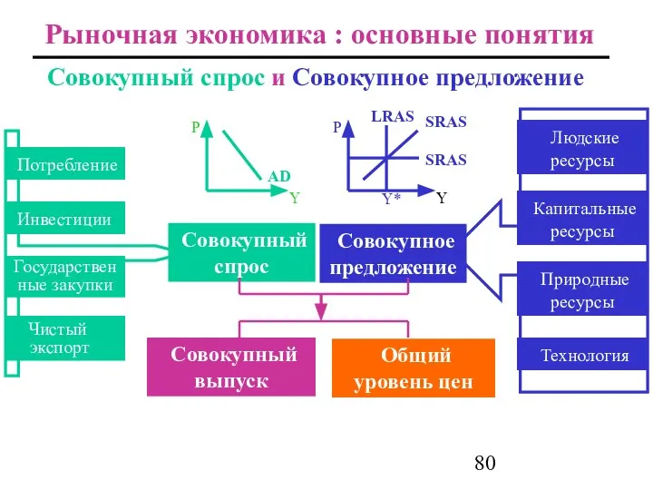 Совокупный спрос и Совокупное предложение Потребление Инвестиции Государственные закупки Чистый экспорт