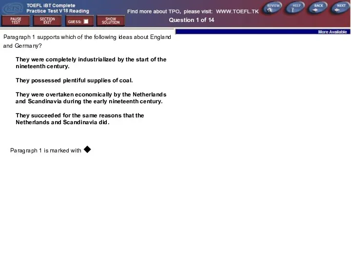 Question 1 of 14 Paragraph 1 is marked with ◆ Paragraph