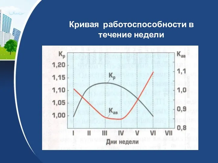 Кривая работоспособности в течение недели