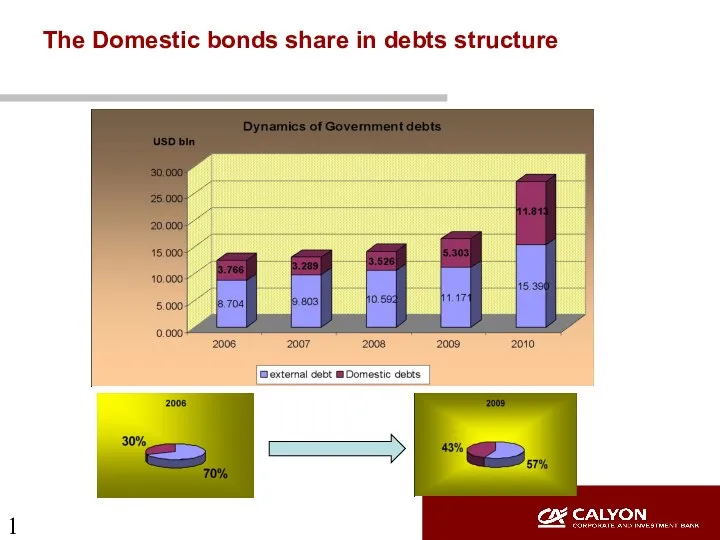 The Domestic bonds share in debts structure