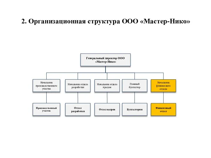 2. Организационная структура ООО «Мастер-Нико»