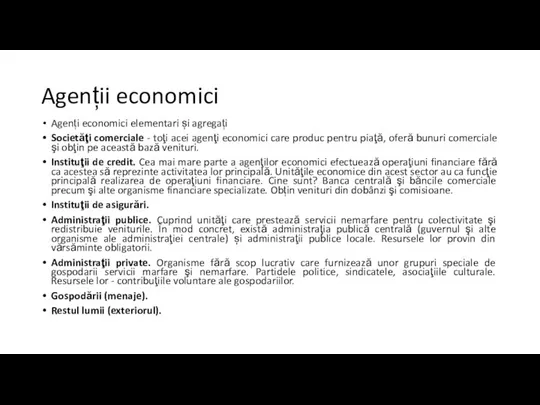 Agenții economici Agenți economici elementari și agregați Societăţi comerciale - toţi