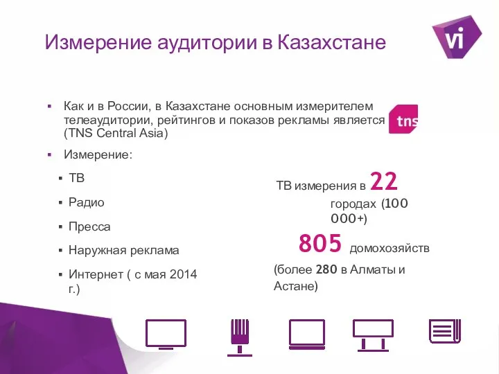 ` Измерение аудитории в Казахстане Как и в России, в Казахстане