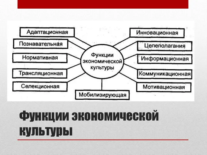 Функции экономической культуры