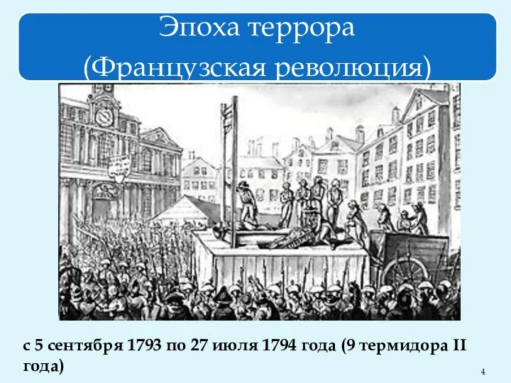 с 5 сентября 1793 по 27 июля 1794 года (9 термидора II года)