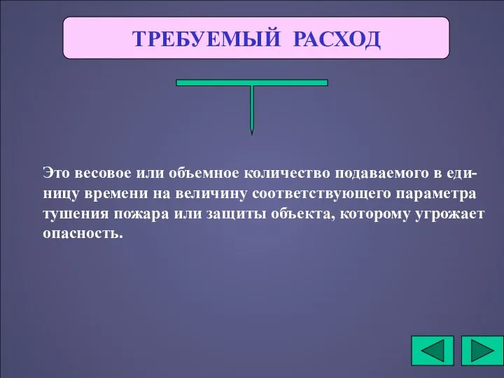 ТРЕБУЕМЫЙ РАСХОД Это весовое или объемное количество подаваемого в еди-ницу времени