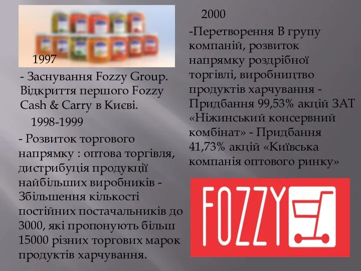 1997 - Заснування Fozzy Group. Відкриття першого Fozzy Cash & Carry