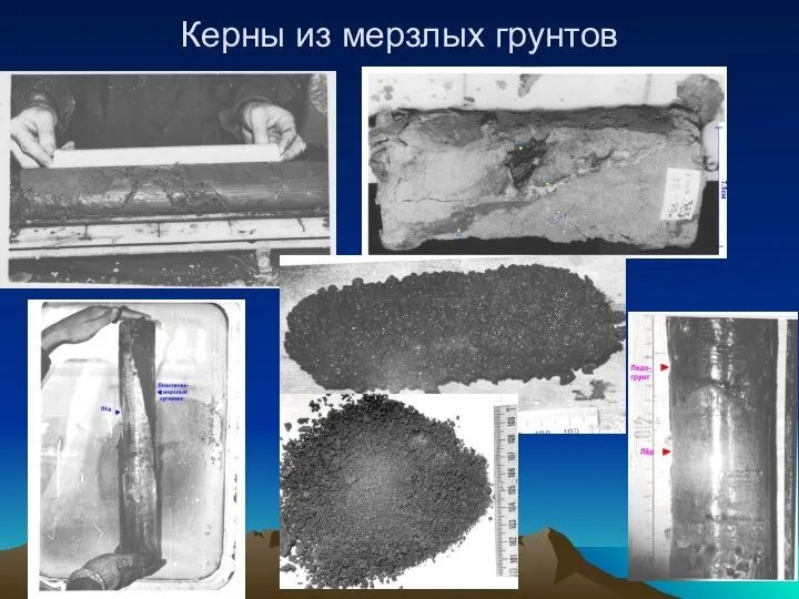 Керны из мерзлых грунтов