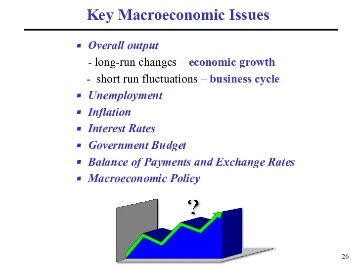 Overall output - long-run changes – economic growth - short run