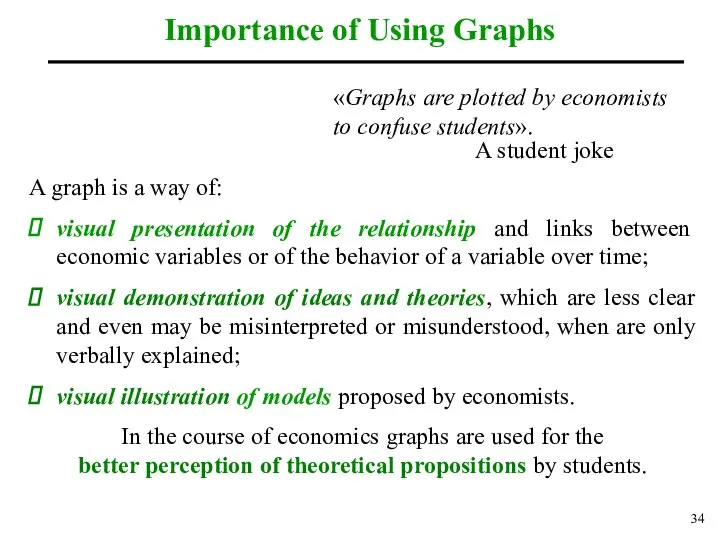 Importance of Using Graphs A graph is a way of: visual