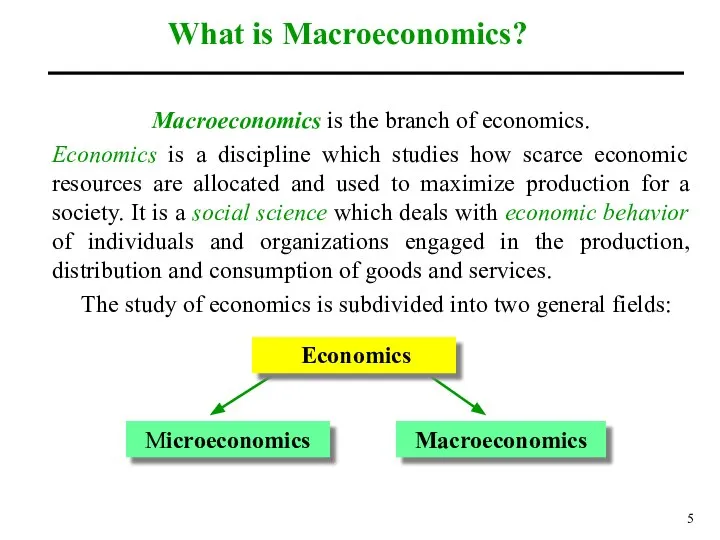 Macroeconomics is the branch of economics. Economics is a discipline which