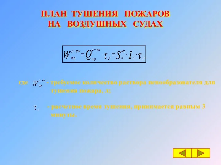 ПЛАН ТУШЕНИЯ ПОЖАРОВ НА ВОЗДУШНЫХ СУДАХ