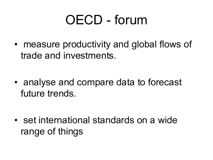 OECD - forum measure productivity and global flows of trade and