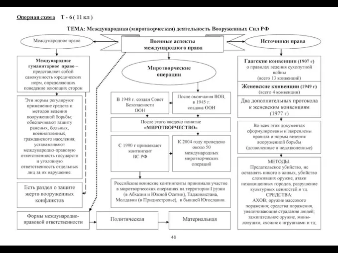 Опорная схема Т - 6 ( 11 кл ) ТЕМА: Международная