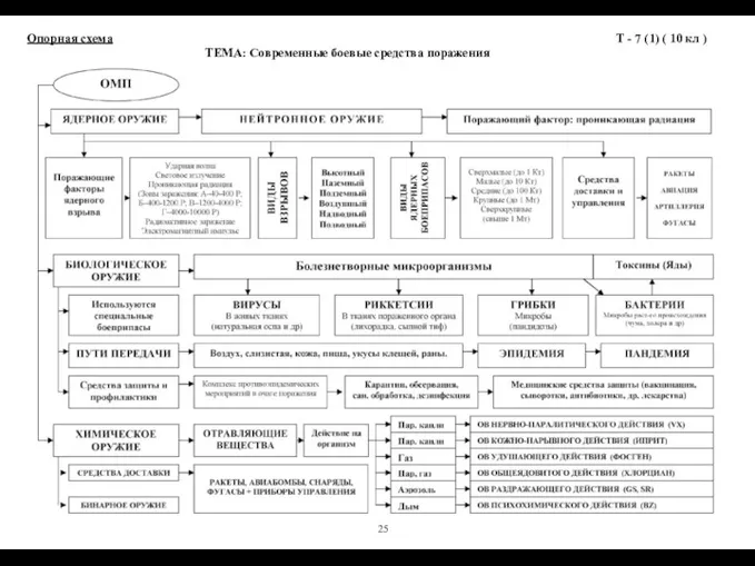 Опорная схема ТЕМА: Современные боевые средства поражения Т - 7 (1) ( 10 кл ) 25