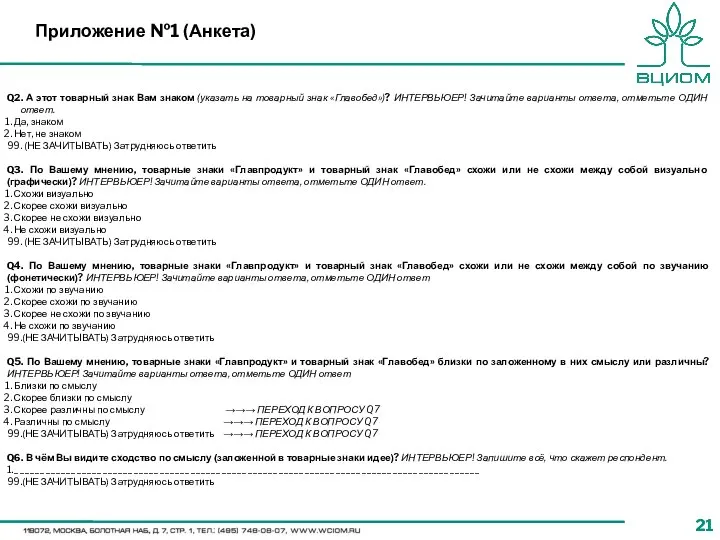 Приложение №1 (Анкета) Q2. А этот товарный знак Вам знаком (указать