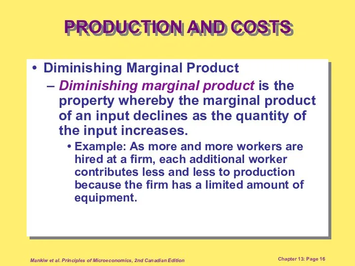 Mankiw et al. Principles of Microeconomics, 2nd Canadian Edition Chapter 13: