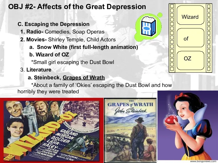 OBJ #2- Affects of the Great Depression C. Escaping the Depression