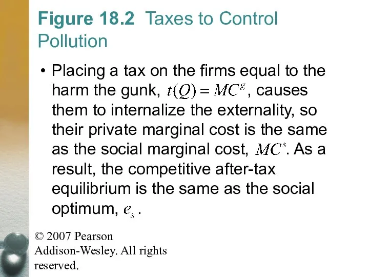 © 2007 Pearson Addison-Wesley. All rights reserved. Figure 18.2 Taxes to