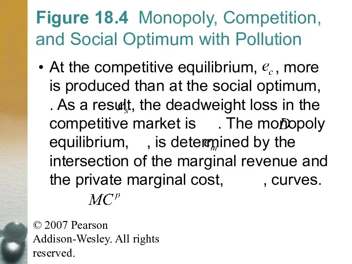 © 2007 Pearson Addison-Wesley. All rights reserved. Figure 18.4 Monopoly, Competition,