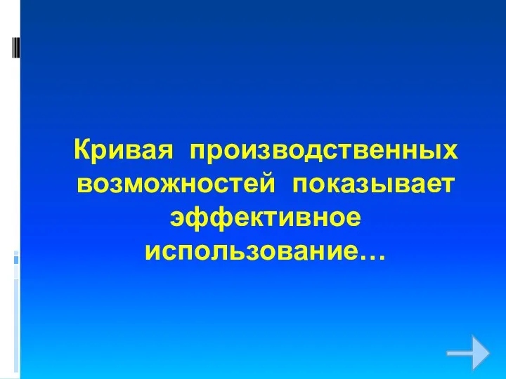 Кривая производственных возможностей показывает эффективное использование…