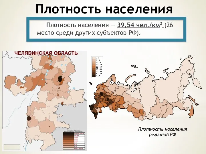 Плотность населения Плотность населения — 39,54 чел./км2 (26 место среди других