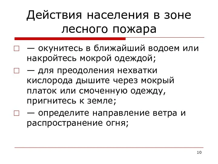 Действия населения в зоне лесного пожара — окунитесь в ближайший водоем