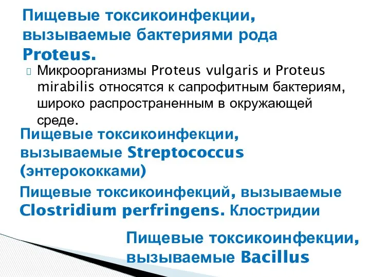 Микроорганизмы Proteus vulgaris и Proteus mirabilis относятся к сапрофитным бактериям, широко