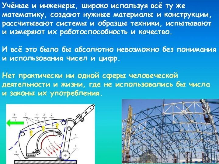 Учёные и инженеры, широко используя всё ту же математику, создают нужные