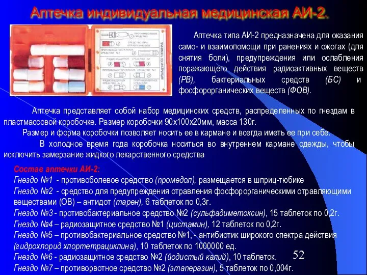 Аптечка индивидуальная медицинская АИ-2. Аптечка типа АИ-2 предназначена для оказания само-