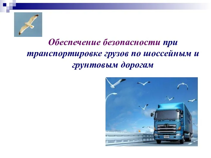 Обеспечение безопасности при транспортировке грузов по шоссейным и грунтовым дорогам